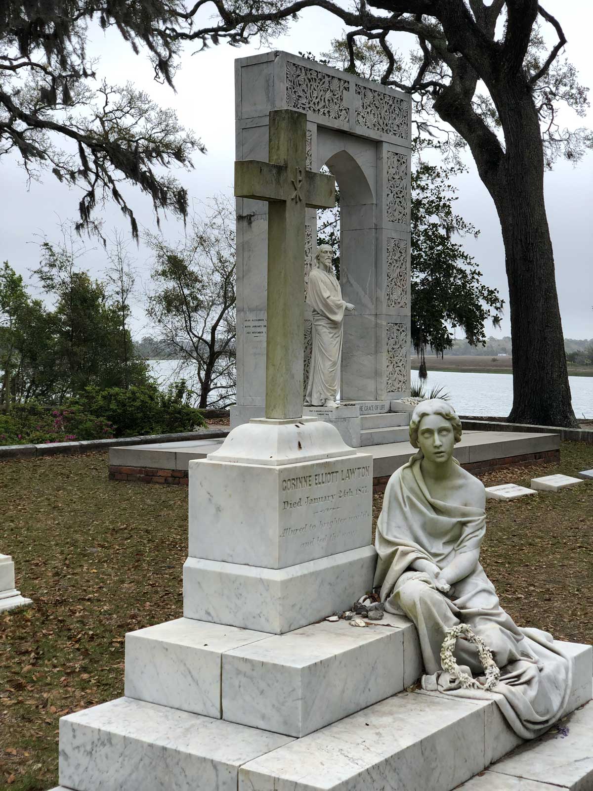 ornate grave marker in Bonaventure Cemetery